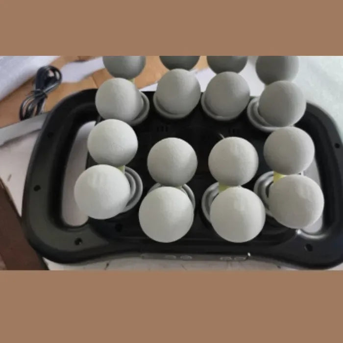 Massage Gun unit with 16 foam massage heads arranged for wide-area deep pressure, ideal for relieving tight back muscles