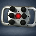 Massage Gun six-head massager with center red light providing heated deep tissue stimulation for targeted muscle relief
