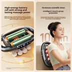 Massage Gun featuring digital display and adjustable intensity, shown with textured base to emphasize controlled deep massage power