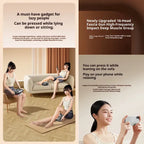 Massage Gun close-ups showing anti-slip handles, digital controls, and Type-C charging for convenient premium daily use