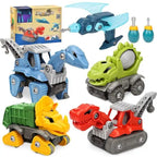 Mechanical Dinasour toy set including 5 vehicles, screwdriver tools, and a flying dinosaur drill.