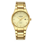 Men's fashion watch in gold finish with champagne dial and Roman numerals