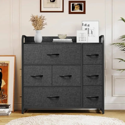 Modern Fabric Dresser with Metal Frame – Stylish Storage Solution - UrSuperMart