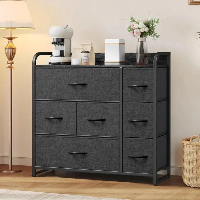 Modern Fabric Dresser with Metal Frame – Stylish Storage Solution - UrSuperMart