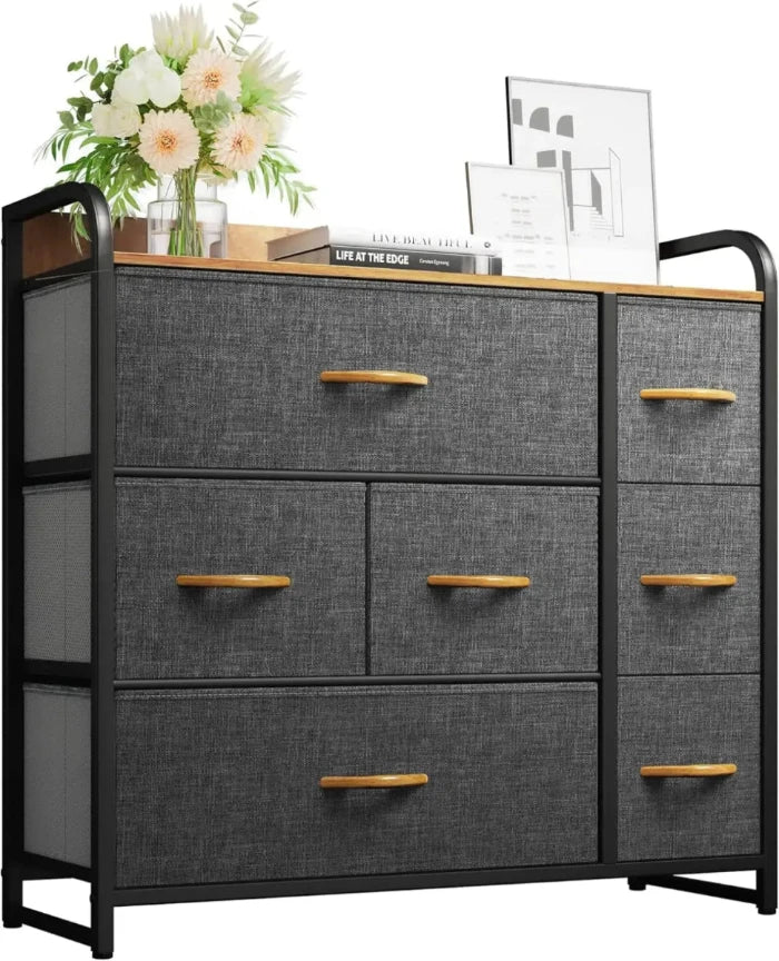 Modern Fabric Dresser with Metal Frame – Stylish Storage Solution - UrSuperMart