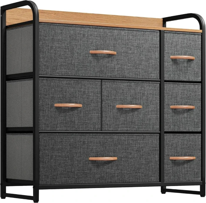 Modern Fabric Dresser with Metal Frame – Stylish Storage Solution - UrSuperMart