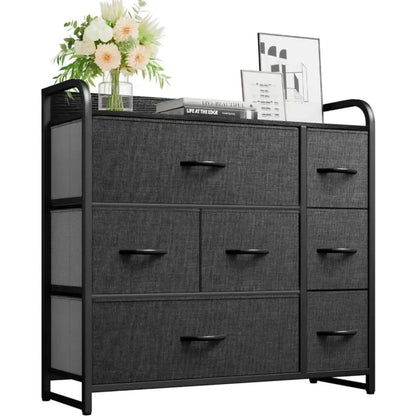 Modern Fabric Dresser with Metal Frame – Stylish Storage Solution - UrSuperMart