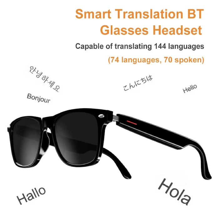 Smart glasses translating 144 languages, ideal for global travelers and polyglots.