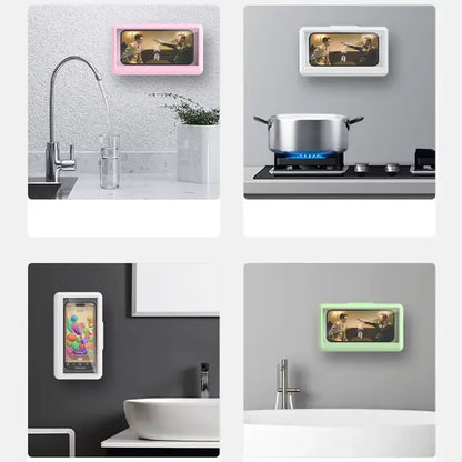 Versatile media displays in kitchen and bathroom settings, showcasing entertainment content and practical applications in home environments