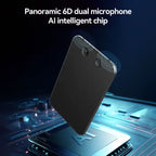 Multilingual AI recorder with ChatGPT 4-0 featuring panoramic 6D dual microphone and AI intelligent chip.