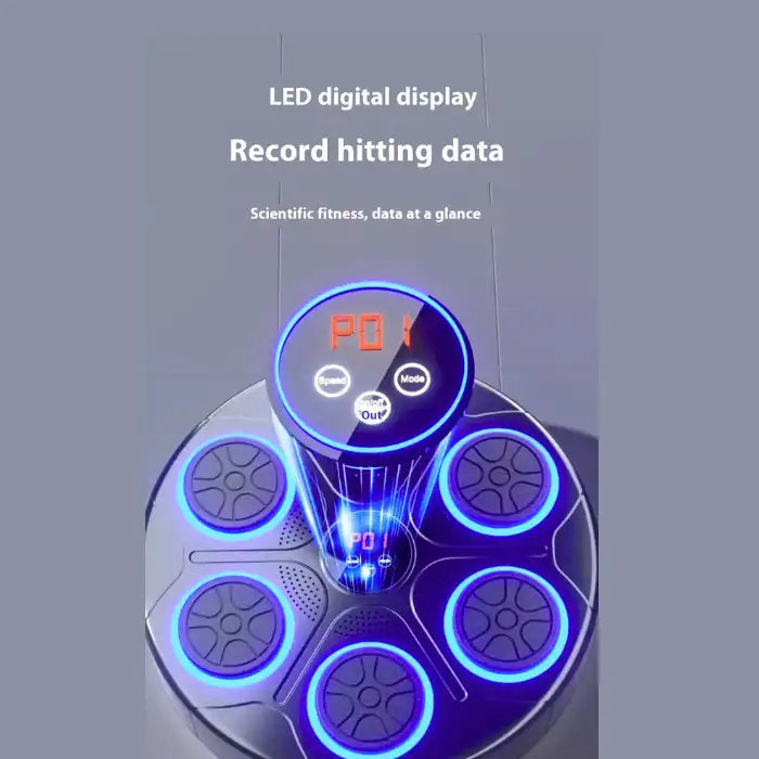 Music Boxing Machine with LED screen that records boxing hit data for smart fitness tracking