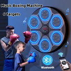 Music Boxing Machine for kids and teens training with gloves, Bluetooth and six light-up targets