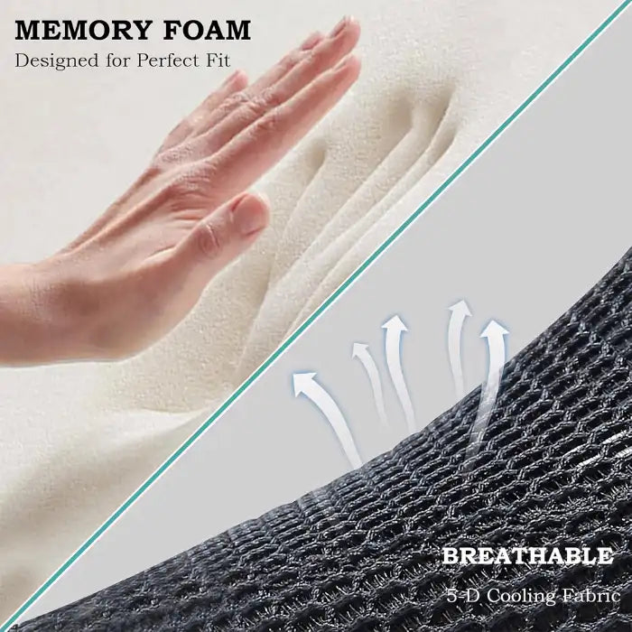 Neck Massager Pillow made with soft memory foam and breathable 3D mesh cooling fabric for comfort.