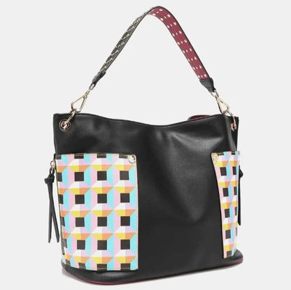 Fashion-forward black tote with geometric print side pockets, contrasting burgundy trim, and dotted handle design





Attached sources
Thumbnail preview for 35.webp
35.webp
29 KB
Thumbnail preview for 16.webp
16.webp
30 KB
Thumbnail preview for 18.webp
18.webp
23 KB
Thumbnail preview for 19.webp
19.webp
22 KB

View all 7 sources
