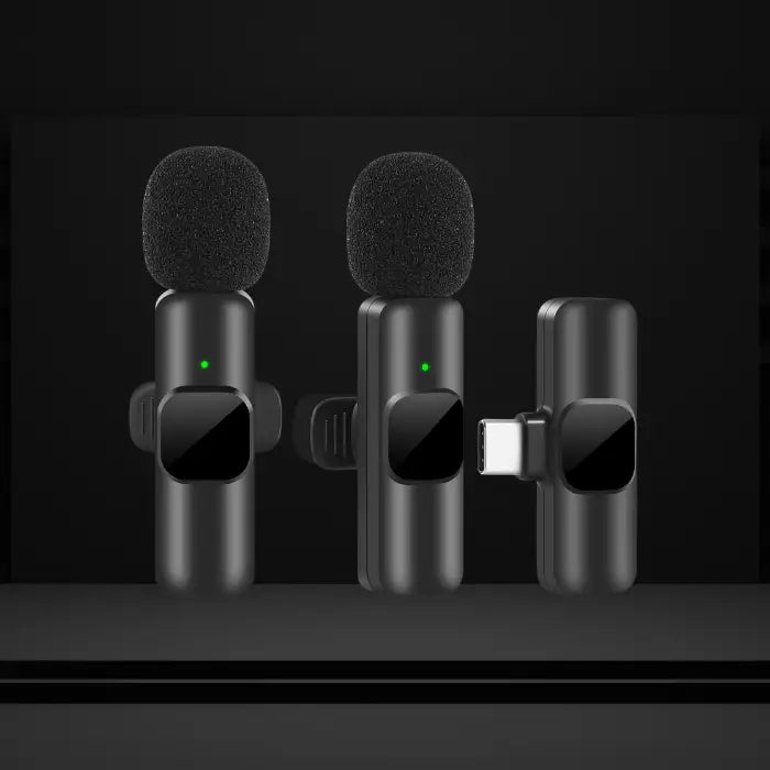 Noise canceling wireless microphone designed for streaming, vlogging, and content creation.