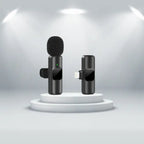 Professional noise canceling wireless microphone system ideal for broadcasting and live recording.
