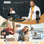 Noise canceling wireless microphone used for teaching, vlogging, interviews, and meetings.