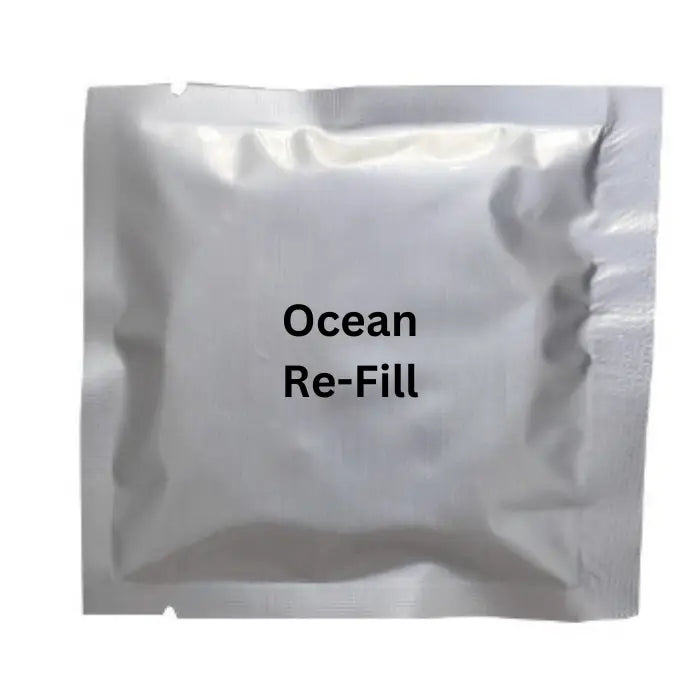 Silver refill packet with ocean fragrance for car aromatherapy system