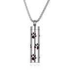 Titanium steel aromatherapy pendant with paw print design for essential oil diffusion necklace.