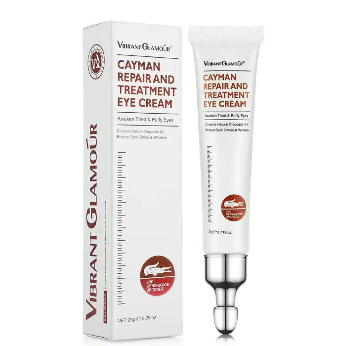 Peptide Collagen Eye Cream tube and box with crocodile oil for dark circles and fine lines