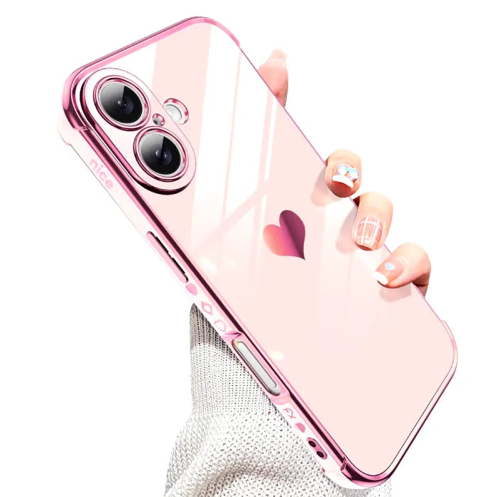 iPhone 16 Case with Gold Heart Design - UrSuperMart