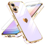 iPhone 16 Case with Gold Heart Design - UrSuperMart