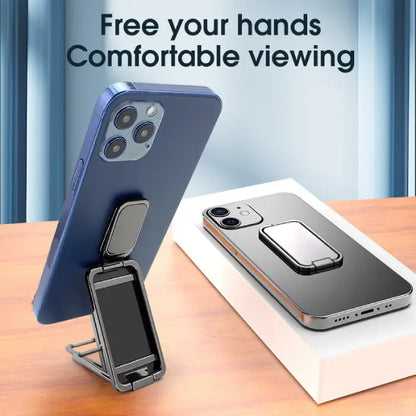 Mobile phone stand for hands-free viewing with adjustable angle for convenience and ergonomic design.