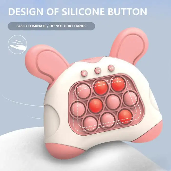 pop it game pink silicone button toy designed for soft touch and safety