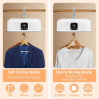 Portable cloth drier with soft and quick drying modes for fabrics like silk, wool, cotton, and nylon
