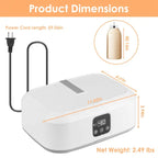 Portable cloth drier product dimensions including 11-inch length, 59-inch power cord and lightweight build