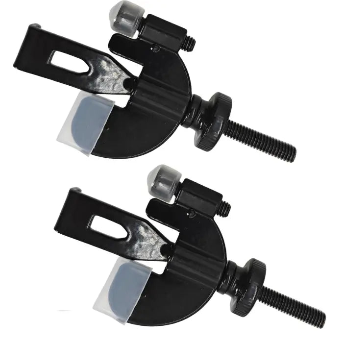 Two Portable Door Locks shown in black with rubber pads for scratch resistance and tight grip.
