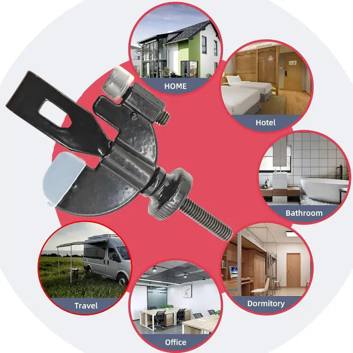 Portable Door Lock designed for home, travel, dormitory, hotel, and office door security.