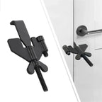 Portable Door Lock securely mounted on door handle for quick and easy indoor security.