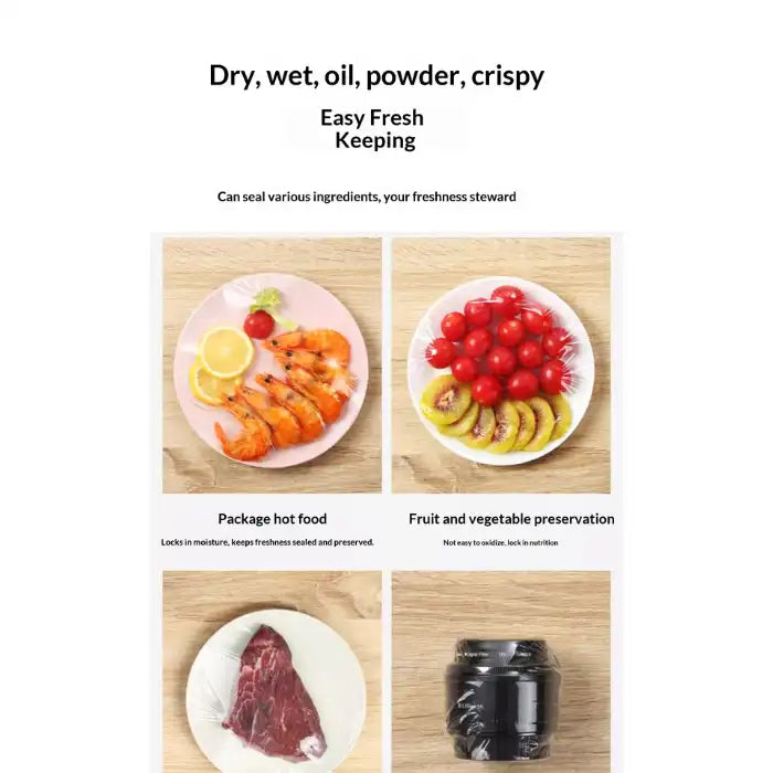  Portable mini bag sealer with magnetic storage sealing hot food, fruits, vegetables, meat, keeps freshness locked.