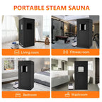 Portable Sauna Room placed in living room, fitness room, bedroom, and washroom environments
