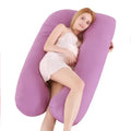 Purple pregnancy pillow offering complete body support for relaxed and comfortable sleep.