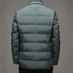 Back view of padded Puffer Blazer Jacket showing quilted design and tailored silhouette.