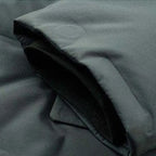 Puffer Blazer Jacket sleeve close-up showing black inner cuff and smooth insulated outer layer.