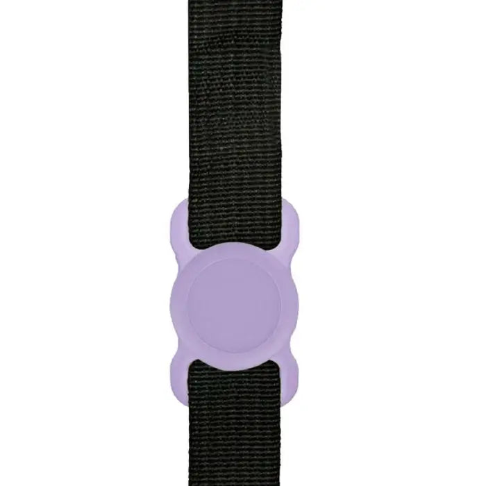 Purple GPS Tracker wristband holder with black strap for a stylish and functional accessory.