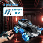 RC tank that shoots includes two rechargeable batteries and gesture control glove for longer play.