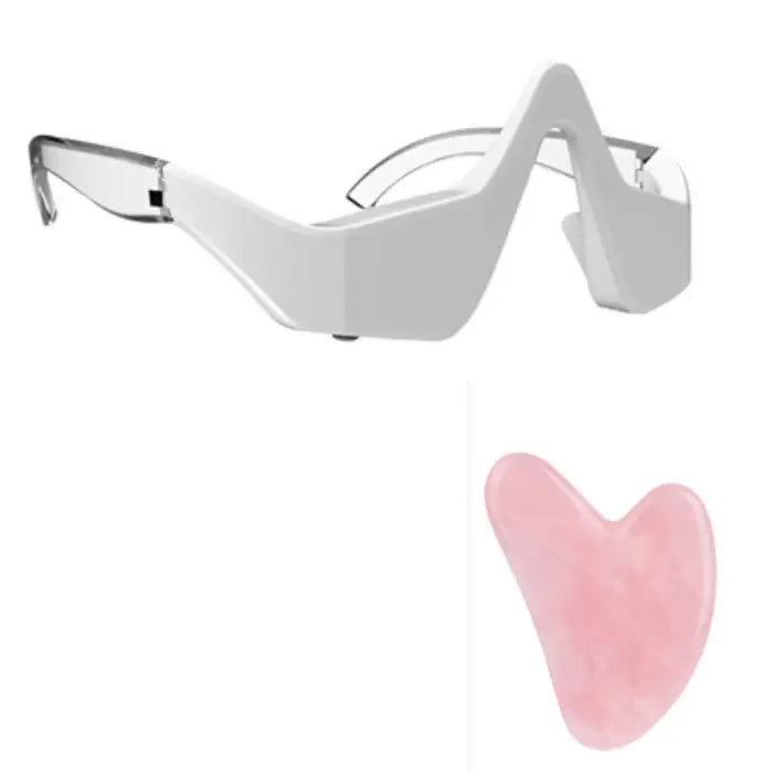 3-in-1 eye rejuvenation device paired with rose quartz massage tool for enhanced skincare