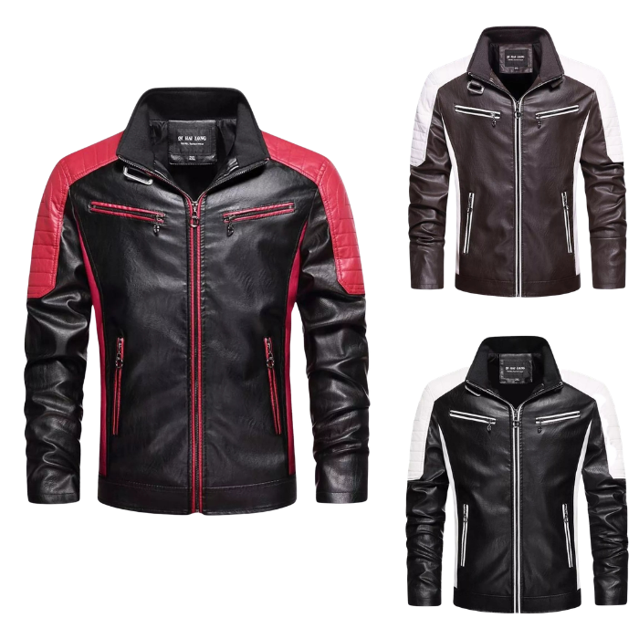 Men's Moto Jacket: Cool Faux Leather for Confident Style - UrSuperMart