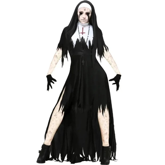 Scary Gothic Nun Costume Set - UrSuperMart