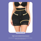 Shapewear with high waist pressure design and contour arrows to shape waist, hips, and thighs effectively.