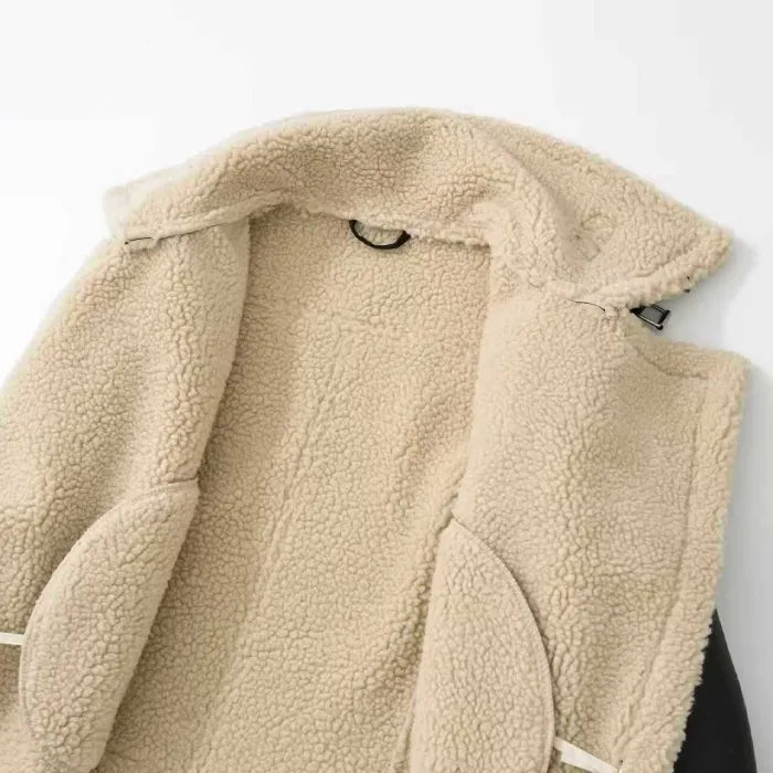shearling-jacket interior showcasing plush sherpa fleece lining for added warmth and comfort in premium winter outerwear design