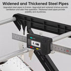 Shoe rack with upgraded 8.6mm thick steel pipes for enhanced stability and load-bearing capacity.