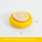 silicone lemon storage box with dimensions of 10cm by 2.5cm, designed to preserve halved lemons