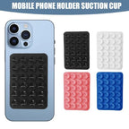 Silicone phone holder with strong suction cups shown in multiple colors, offering secure attachment for hands-free mobile use anywhere
