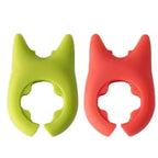Silicone Utensil Holder set shown in green and red colors