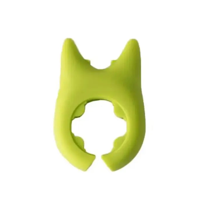Silicone Utensil Holder in green displayed individually with open clip design
